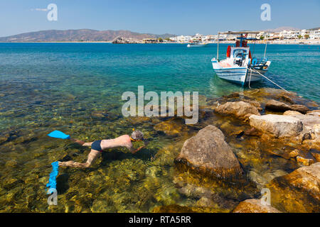 Baie d'Haraki. Côte Est, l'île de Rhodes, l'archipel du Dodécanèse, Grèce, Europe Banque D'Images