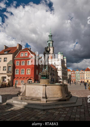 Place du vieux marché de Poznan, Pologne. Banque D'Images