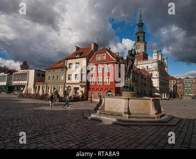 Place du vieux marché de Poznan, Pologne. Banque D'Images