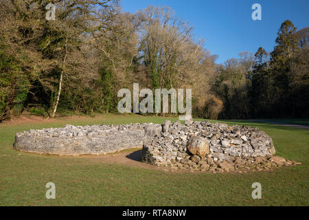 Parc le Breos chambre funéraire, Gower, au Pays de Galles Banque D'Images