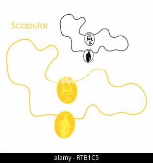 Scapulaire de chaîne de couleur or Illustration de Vecteur