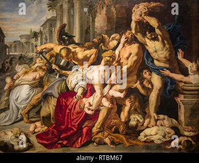 La peinture Massacre des Innocents / De kindermoord te Bethelehem par peintre flamand Peter Paul Rubens Banque D'Images