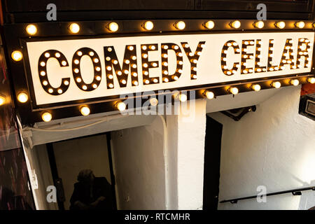 Célèbre comedy club à Greenwich Village sur MacDougal Street, Manhattan Banque D'Images