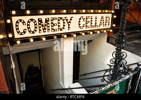 Célèbre comedy club à Greenwich Village sur MacDougal Street, Manhattan Banque D'Images