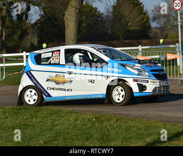 Adam Houston, Chevrolet Spark, la race, l'étape de rallye rétro, Dimanche 24 Février, 2019, rétro, nostalgie, sport, voitures, véhicules, course, voitures anciennes Banque D'Images