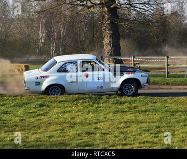 Dave Watkins, Ford Escort Mk1 Twin Cam, la race, l'étape de rallye rétro, Dimanche 24 Février, 2019, rétro, nostalgie, sport, voitures, véhicules, course, cla Banque D'Images