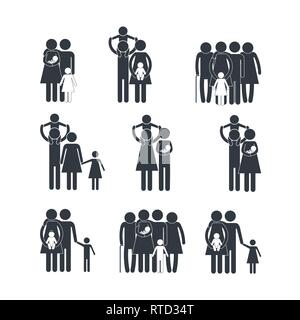 Membre de la famille ensemble avec fils Illustration de Vecteur