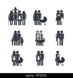 Fixer des normes sociales membre de la famille avec fils Illustration de Vecteur