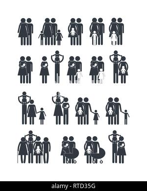 Fixer des normes sociales membre de la famille avec fils Illustration de Vecteur