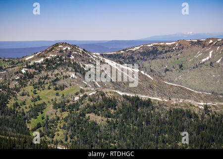 Paysage de la piste vers Mt Washburn, Yellowstone National Park Banque D'Images