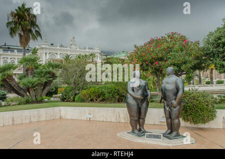 MONACO SEP 2018 une sculpture en bronze d'Adam et Eve à Monaco Banque D'Images