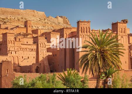 Kasbah Ait-Benhaddou, Atlas de Ouarzazate, Maroc Banque D'Images