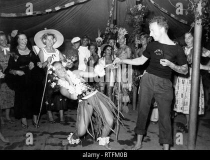 L'Italie, Ischia, le camping, 1949 Banque D'Images