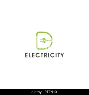 Lettre d'électricité plug logo vector design. power logo design, logo design stock Illustration de Vecteur