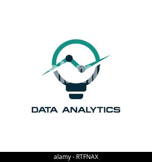 Ampoule avec tableaux, graphiques. Idée d'entreprise, la pensée moderne, le concept de traitement des données statistiques Illustration de Vecteur