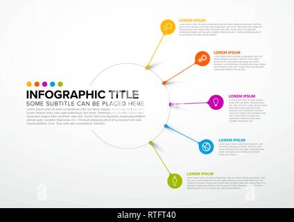 Multifonction modèle vectoriel Infographie faite de lignes et icônes Illustration de Vecteur