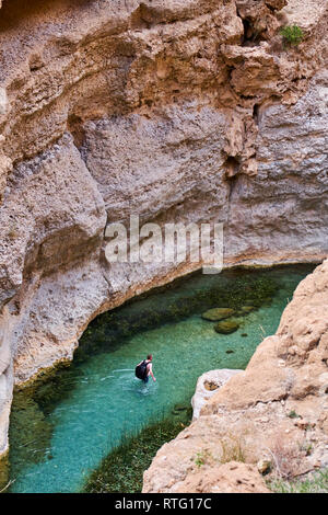 Sultanat d'Oman, gouvernorat de Ash Sharqiyah, Wadi ash Shab Banque D'Images