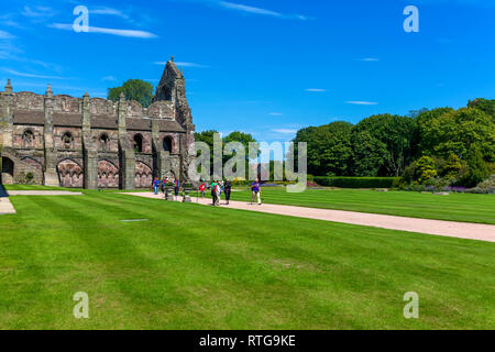 Ruines de l'abbaye de Holyrood augustinien, Édimbourg, Écosse, Royaume-Uni Banque D'Images