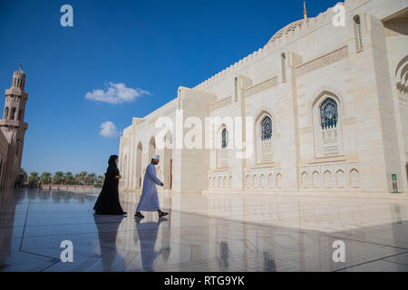 Grande Mosquée Sultan Qaboos, Muscat, Oman Banque D'Images