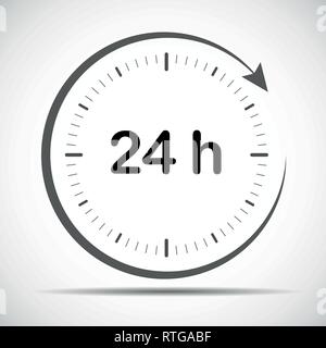 Ouvert 24 heures par jour icon vector illustration EPS10 Illustration de Vecteur