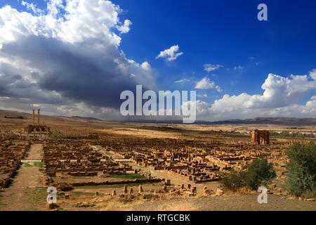 Ancienne ville romaine (2-3ème siècles), Timgad, Batna Province, Algérie Banque D'Images