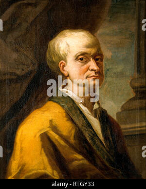 Sir Isaac Newton (1642-1727), peinture de portrait, 17th-18th siècle Banque D'Images