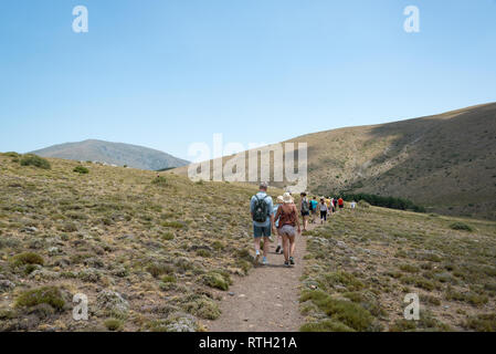 Randonnée dans la Sierra Nevada en Andalousie, Espagne Banque D'Images