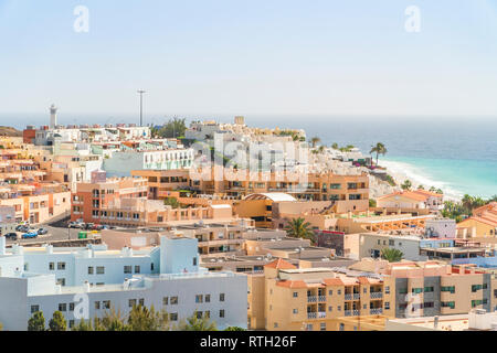 Morro Jable ville située sur l'île de Fuerteventura sud par l'océan Atlantique, l'Espagne Banque D'Images