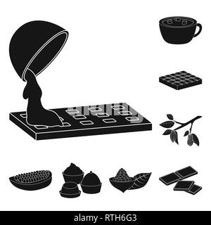 Chaud,chocolat,arbre,carrelage,gâteau,graines,piece,a,remplissage,coupe,sombre,ferme,bol fondant, lait,plantation,de,muffins,guimauves,snack,délicieux,savoureux,naturel,croissance,doux,haricots,bonbons,saveur,brun,haricots,cacao, desserts, douceur,traitement,produit,alimentation,yummy,set,icône,,illustration,collection,isolé,design,graphisme,élément,signer,Black,de simples vecteurs vecteur , Illustration de Vecteur