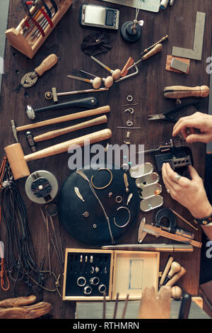 Bureau de la Goldsmith, top view shop Banque D'Images