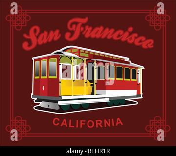 San Francisco Trolley Illustration de Vecteur