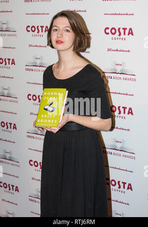 Les clients, les juges et les gagnants assister à la Costa 2019 Livre de l'année cérémonie annuelle de remise des prix. Catégories : premier roman, roman, biographie, poésie et livre pour enfants comprend : Sally Rooney Où : London, Royaume-Uni Quand : 29 Jan 2019 Credit : Phil Lewis/WENN.com Banque D'Images