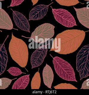 Motif feuilles décoratives. Arrière-plan transparent. Vintage vector illustration Illustration de Vecteur