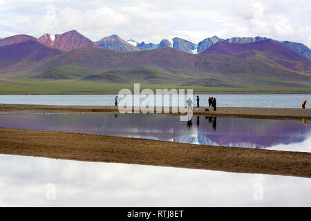 Lac Namtso (Nam Co), Tibet, Chine Banque D'Images