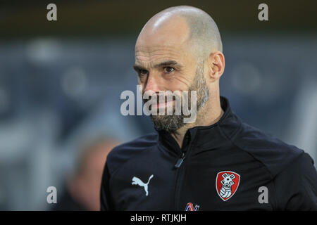 12 janvier 2019, KCOM Stadium, Hull, Angleterre ; Sky Bet Championship, Hull City vs Rotherham United ; Paul Warne manager de Rotherham United Credit : Mark Cosgrove/News Images images Ligue de football anglais sont soumis à licence DataCo Banque D'Images