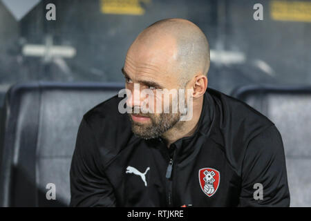 12 janvier 2019, KCOM Stadium, Hull, Angleterre ; Sky Bet Championship, Hull City vs Rotherham United ; Paul Warne manager de Rotherham United Credit : Mark Cosgrove/News Images images Ligue de football anglais sont soumis à licence DataCo Banque D'Images