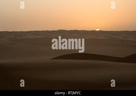 Les dunes de Wahiba désert de sable à l'aube (Oman) Banque D'Images