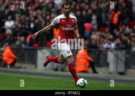 Londres, Royaume-Uni. 09Th Mar, 2019. Henrik Mkhitaryan d'Arsenal en action. Le Premier Ministre de l'EPL League, Tottenham Hotspur v Arsenal au stade de Wembley à Londres le samedi 2 mars 2019. Cette image ne peut être utilisé qu'à des fins rédactionnelles. Usage éditorial uniquement, licence requise pour un usage commercial. Aucune utilisation de pari, de jeux ou d'un seul club/ligue/dvd publications pic par Steffan Bowen/Andrew Orchard la photographie de sport/Alamy live news Crédit : Andrew Orchard la photographie de sport/Alamy Live News Banque D'Images