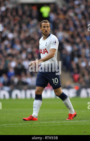 Londres, Royaume-Uni. 09Th Mar, 2019.Harry Kane de Tottenham Hotspur pendant le premier match de championnat entre Arsenal et Tottenham Hotspur au stade de Wembley le 2 mars 2019 à Londres, en Angleterre. (Photo par Mick Kearns/phcimages.com) Banque D'Images