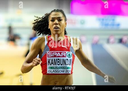 Glasgow, Royaume-Uni. 09Th Mar, 2019. KAMBUNDJI Mujinga concurrentes SUI au 60m femmes événement lors de la deuxième journée de l'Europe d'athlétisme en salle 2019 à Emirates Arena de Glasgow, Ecosse, Royaume-Uni. Crédit : 2.03.2019 Cronos/Alamy Live News Banque D'Images