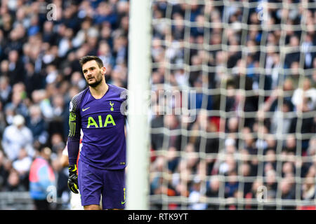 Londres, Royaume-Uni. 2 mars 2019. Hugo Lloris de Tottenham Hotspur pendant le premier match de championnat entre Arsenal et Tottenham Hotspur au stade de Wembley, Londres, Angleterre le 2 mars 2019. Photo par Adamo Di Loreto. Usage éditorial uniquement, licence requise pour un usage commercial. Aucune utilisation de pari, de jeux ou d'un seul club/ligue/dvd publications. Banque D'Images