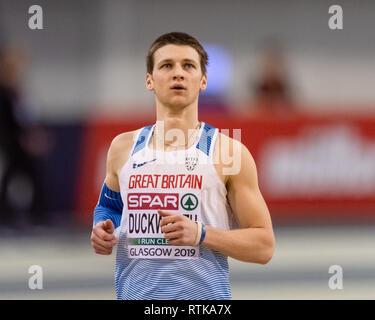 Glasgow, Royaume-Uni. 2 mars 2019. Tim Duckworth (GBR) en saut en longueur de l'heptathlon lors des rondes d'Europe en salle 2019 de Glasgow au Emirates Arena le Samedi, 02 mars 2019. GLASGOW EN ÉCOSSE. (Usage éditorial uniquement, licence requise pour un usage commercial. Aucune utilisation de pari, de jeux ou d'un seul club/ligue/dvd publications.) Crédit : Taka G Wu/Alamy News Banque D'Images