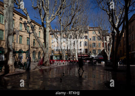 Frankr Aix-en-Provence Place Richelme 62168 nach dem Regen Banque D'Images