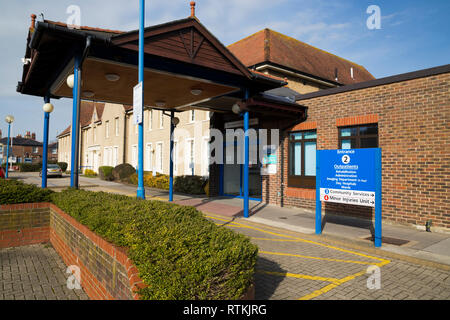 Façade et entrée de la Gosport War Memorial Hospital. Le Hampshire. UK. Banque D'Images