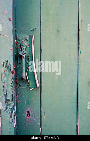 Porte en bois vert pâle Banque D'Images