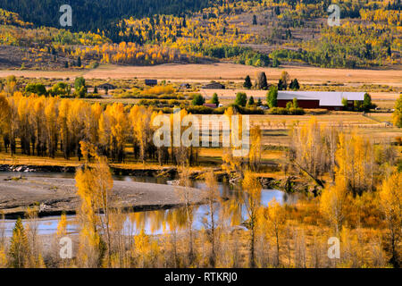 Wyoming pittoresque au sud-est de Grand Tetons National Park Banque D'Images