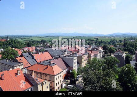 Zabkowice slaskie, vue aérienne. La Pologne. Banque D'Images