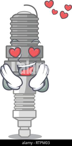 Dans l'amour avec l'isolé bougie mascot Illustration de Vecteur