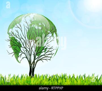 La forme de l'arbre monde map vector background Illustration de Vecteur