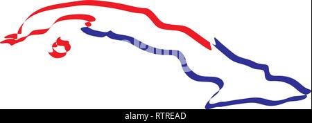 Carte de Cuba l'icône vecteur élément design Illustration de Vecteur